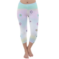 Stars, Cute, Pastel, Pattern Capri Winter Leggings 