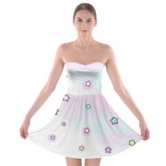 Stars, Cute, Pastel, Pattern Strapless Bra Top Dress by kyorashop23