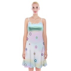 Stars, Cute, Pastel, Pattern Spaghetti Strap Velvet Dress