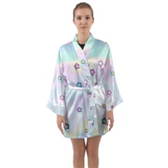 Stars, Cute, Pastel, Pattern Long Sleeve Satin Kimono by kyorashop23