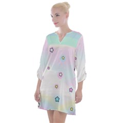 Stars, Cute, Pastel, Pattern Open Neck Shift Dress by kyorashop23