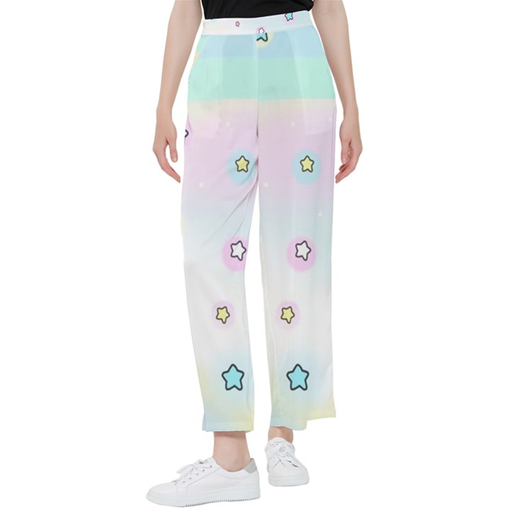 Stars, Cute, Pastel, Pattern Women s Pants 