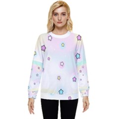 Stars, Cute, Pastel, Pattern Hidden Pocket Sweatshirt