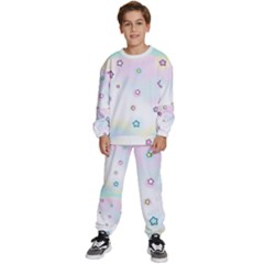 Stars, Cute, Pastel, Pattern Kids  Sweatshirt Set