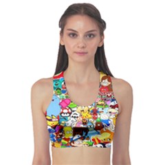 Sticker Art, Brand, Cartoon Fitness Sports Bra by kyorashop23