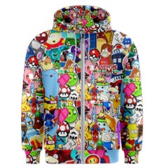 Sticker Art, Brand, Cartoon Men s Zipper Hoodie