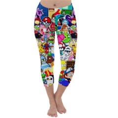 Sticker Art, Brand, Cartoon Capri Winter Leggings 