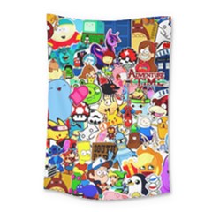 Sticker Art, Brand, Cartoon Small Tapestry