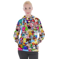 Sticker Art, Brand, Cartoon Women s Hooded Pullover