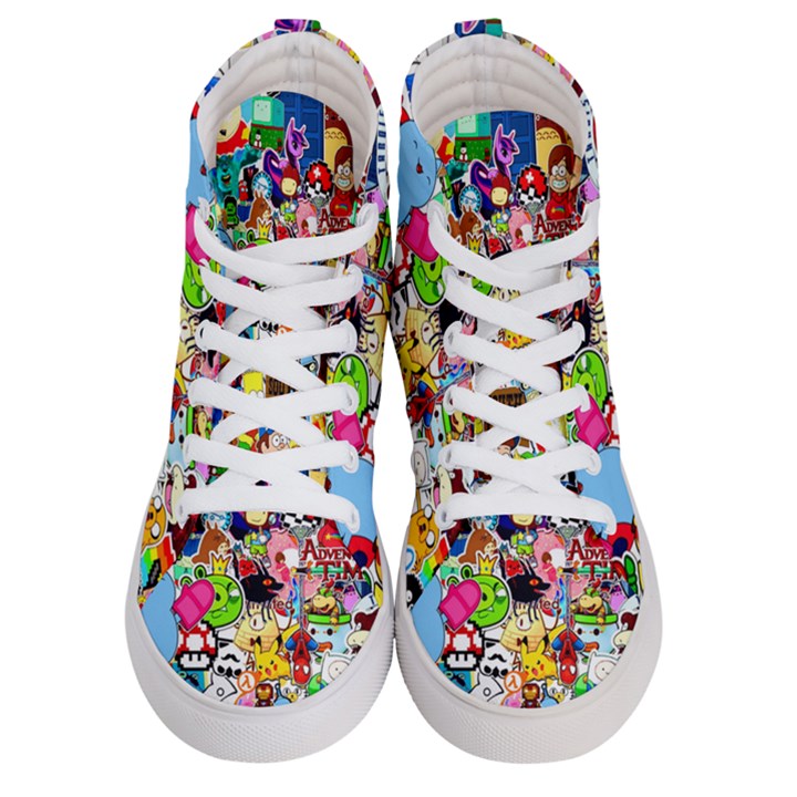 Sticker Art, Brand, Cartoon Women s Hi-Top Skate Sneakers