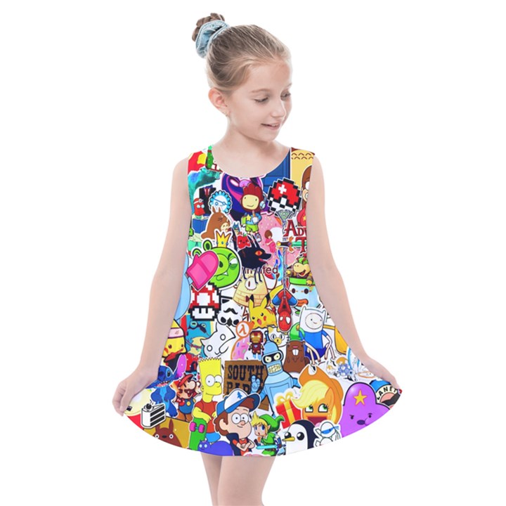 Sticker Art, Brand, Cartoon Kids  Summer Dress