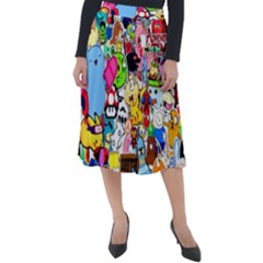 Sticker Art, Brand, Cartoon Classic Velour Midi Skirt  by kyorashop23