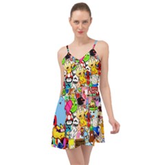 Sticker Art, Brand, Cartoon Summer Time Chiffon Dress by kyorashop23