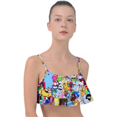 Sticker Art, Brand, Cartoon Frill Bikini Top