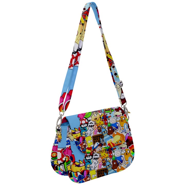 Sticker Art, Brand, Cartoon Saddle Handbag