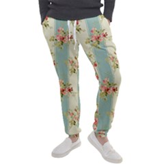 Stripes, Rose,  Texture, Flower, Paper Men s Jogger Sweatpants