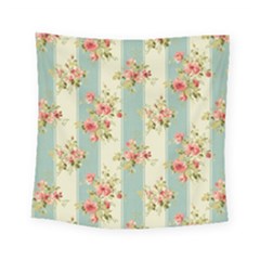 Stripes, Rose,  Texture, Flower, Paper Square Tapestry (small)