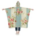 Stripes, Rose,  Texture, Flower, Paper Kids  Hooded Rain Ponchos View2