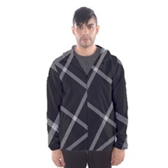 Stripes, Zigzag, Surface, Pattern, Men s Hooded Windbreaker