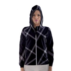 Stripes, Zigzag, Surface, Pattern, Women s Hooded Windbreaker