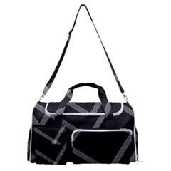 Stripes, Zigzag, Surface, Pattern, Sports Gym Duffle Bag With Shoe Compartment by kyorashop23