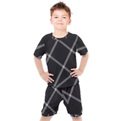 Stripes, Zigzag, Surface, Pattern, Kids  T-shirt And Shorts Set by kyorashop23