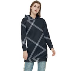 Stripes, Zigzag, Surface, Pattern, Women s Long Oversized Pullover Hoodie