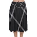 Stripes, Zigzag, Surface, Pattern, Velvet Flared Midi Skirt View1