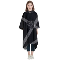 Stripes, Zigzag, Surface, Pattern, Kids  Hooded Rain Ponchos