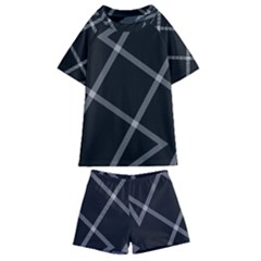 Stripes, Zigzag, Surface, Pattern, Kids  Swim T-shirt And Shorts Set by kyorashop23