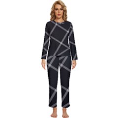 Stripes, Zigzag, Surface, Pattern, Womens  Long Sleeve Lightweight Pajamas Set