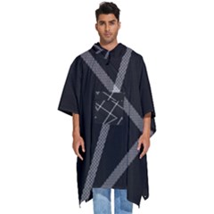 Stripes, Zigzag, Surface, Pattern, Men s Hooded Rain Ponchos