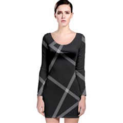 Stripes, Zigzag, Surface, Pattern, Long Sleeve Velvet Bodycon Dress