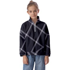 Stripes, Zigzag, Surface, Pattern, Kids  Half Zip Hoodie