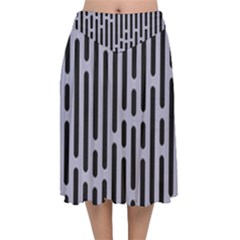 Texture, Stripes, Pattern Velvet Flared Midi Skirt