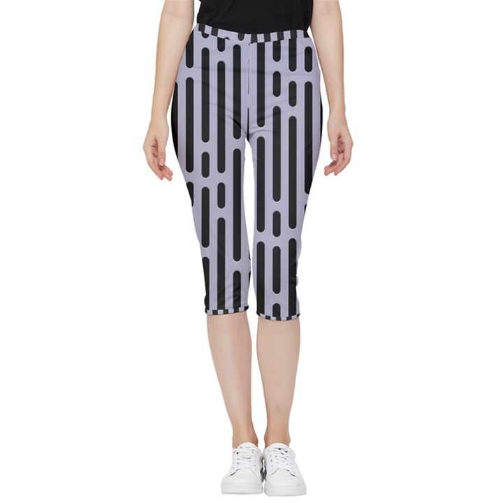 Texture, Stripes, Pattern Inside Out Lightweight Velour Capri Leggings 