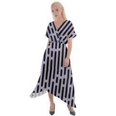 Texture, Stripes, Pattern Cross Front Sharkbite Hem Maxi Dress by kyorashop23