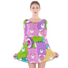 The Care Bears, Care Bears, Cartoon Long Sleeve Velvet Skater Dress