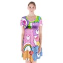 The Care Bears, Care Bears, Cartoon Short Sleeve V-neck Flare Dress View1