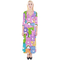 The Care Bears, Care Bears, Cartoon Quarter Sleeve Wrap Maxi Dress by kyorashop23