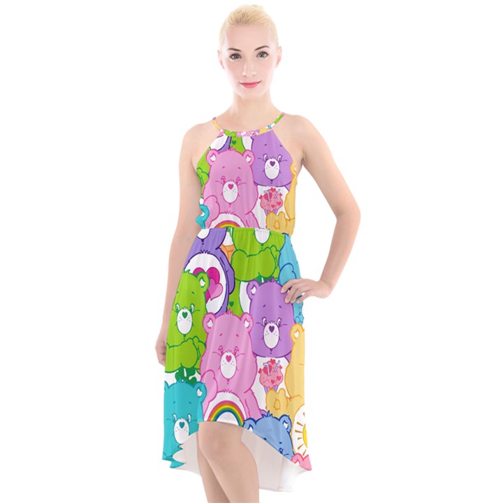 The Care Bears, Care Bears, Cartoon High-Low Halter Chiffon Dress 