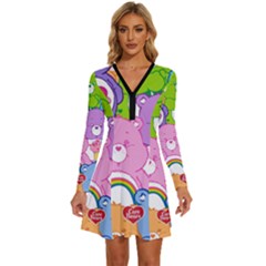 The Care Bears, Care Bears, Cartoon Long Sleeve Deep V Mini Dress  by kyorashop23