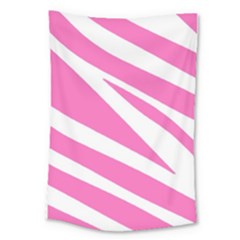 White Pink Stripes, Pattern Large Tapestry