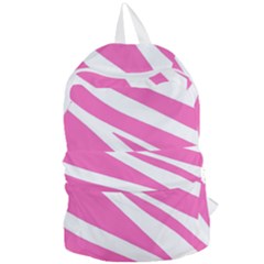 White Pink Stripes, Pattern Foldable Lightweight Backpack