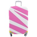 White Pink Stripes, Pattern Luggage Cover (Medium) View1