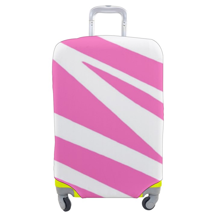 White Pink Stripes, Pattern Luggage Cover (Medium)