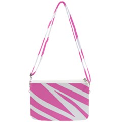 White Pink Stripes, Pattern Double Gusset Crossbody Bag