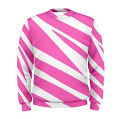 White Pink Stripes, Pattern Men s Sweatshirt