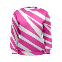 White Pink Stripes, Pattern Women s Sweatshirt