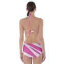 White Pink Stripes, Pattern Cut-Out One Piece Swimsuit View2